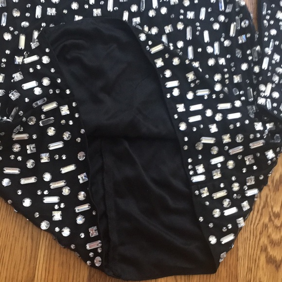 MAC DUGGAL one shoulder embellished puff sleeve silver mini dress sz.2 - Picture 7 of 13